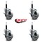 Service Caster 4'' Semi Steel Swivel 3/4'' Expanding Stem Caster Set with Brake, 4PK SCC-EX20S414-SSS-TLB-34-4 - alternate 4